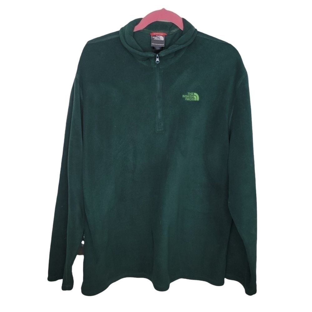 The North Face hunter green fleece pullover jacket size XL